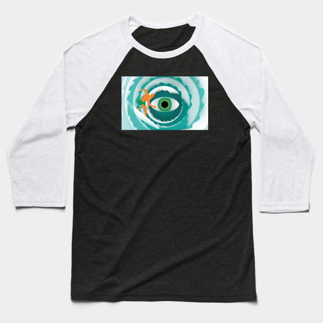 Eye of the wave Baseball T-Shirt by Neil Webb | Illustrator